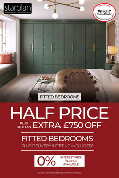 an advertisement for a bed room with lots of furniture and lighting on the walls, along with