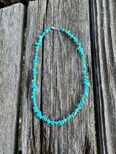 Trendy, Turquoise Rock necklace that is 18 inches long w/extender. Handmade with Rocks and silver seed beads to create a beautiful custom design. Turquoise Rock, Beaded Hat Bands, Western Necklaces, Rock Necklace, Beaded Hat, Stamped Rings, Western Jewelry, American Indian, Bead Designs