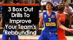 three boys in blue uniforms playing basketball with the words 3 box out drills to improve your team's rebabing