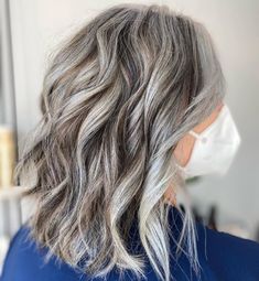 Transitioning To Gray Hair From Brown, Grey Hair With Brown Lowlights, Transitioning To Gray Hair, Natural White Hair, Brown Lowlights, Grey Brown Hair, Blue Grey Hair, Grey Hair Care