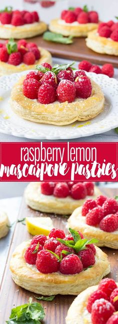 raspberry lemon mascarpone pastries on a cutting board