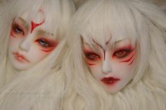 Kitsune Makeup, Kitsune Cosplay, Red Face Paint, Make Anime, Fox Makeup, Make Up Ideas, Two Heads, Art Student