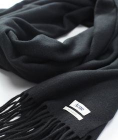 New In my wardrobe. I love it!   Style - Minimal   Classic: black Acne scarf Acne Scarf, Acne Studio, Black Scarf, Wool Scarf, Cashmere Scarf, Beauty Accessories, Wearing Black, Minimalist Fashion, Autumn Winter Fashion