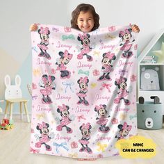 -Luxurious, silky, cozy, ideal for snuggling -Full color all over print; Prints edge-to-edge on one side -Machine wash separately in cold water; Tumble dry on low heat -Do not iron or press with heat; Do not dry clean -Print Dimensions: Available in 3 sizes .VPS: 30" x 40" .VPM: 50" x 60" .VPL: 60" x 80" -Fabric Weight: 300 GSM Crochet Minnie Mouse Blanket, Minnie Mouse Quilt, Coquette Blanket, Crochet Minnie Mouse, Friends Blanket, Minnie Mouse Blanket, Disneyland Characters, Cuddly Blanket, Mickey And Friends