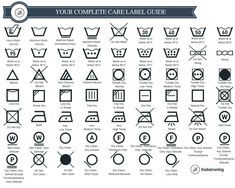 the complete guide to washing symbols for laundry machines and washers, with instructions on how to use them