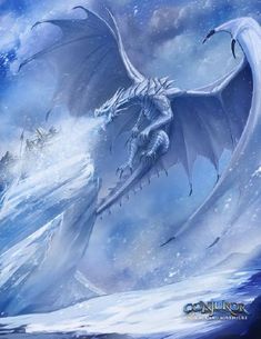 a white dragon flying through the air