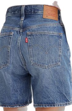 Levi’s 501 Shorts, Levi’s Shorts, Levi Outfits Women, Mid Thigh Denim Shorts, Jorts Women, Levis Outfit, Thrift Inspo, Mood Clothes, Mid Thigh Shorts