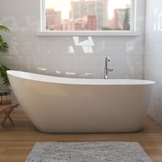 Immerse yourself in the Soca Oval freestanding bathtub designed to envelop every inch of your body. This timeless 1-piece freestanding bathtub features a maximized bathing well for optimal comfort and relaxation. With a high gloss finish resistant to dulling, scratching, and fading, the Soca Oval Bathtub gives you piece of mind. Included waste and overflow that is pre-installed and leveling legs, you are sure to save time on installation. Create a stunning centerpiece in your bathroom with the S Acrylic Tub, Bathtub Design, Cottage Bathroom, White Bath, Freestanding Bathtub, Soaking Bathtubs, Upstairs Bathrooms, Sink Accessories, Bathtubs