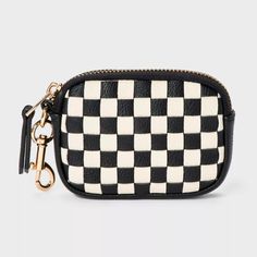 Checkered Camera Bag Clip On Pouch Wristlet - Universal Thread™ Black/white : Target Western Grunge Aesthetic, Western Grunge, Creative Creations, Large Pouch, Small Makeup, Tailored Shorts, Bag Clips, Wristlet Wallet, Zip Wallet