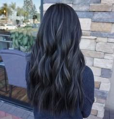 Black Hair With Cool Undertones, Black Hair Dimension, Cool Tone Black Hair, Dark Ash Grey Hair Color, Black Hair With Lowlights Dark, Cool Dark Hair, Cool Tone Dark Brown Hair, Hair Color Ideas For Dark Brunettes, Ashy Black Hair