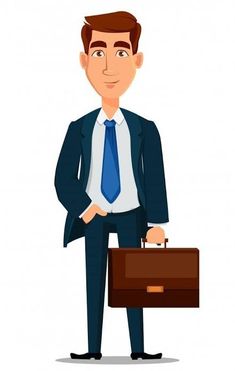 a man in a suit and tie with a briefcase on his lapel royalty illustration