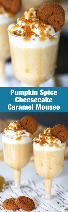 pumpkin spice cheesecake caramel mousse is an easy dessert recipe for fall