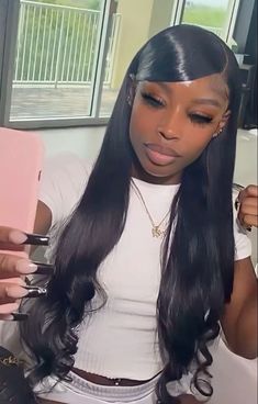 Lace Front Wigs For Black Women Ponytail, Side Swoop Frontal Wig, Lace Front With Swoop, Swoop Side Part Frontal, Frontal With Swoop, Swoop Frontal Hairstyles, Prom Frontal Hairstyles, Wig Swoop Hairstyles, Swoops Hairstyles