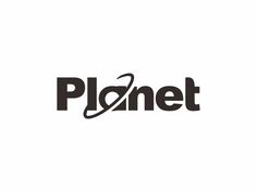 the planet logo is shown in black and white