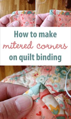 How to make mitered corners on quilt binding Bias Tape, Sewing Projects For Beginners, Easy Quilts