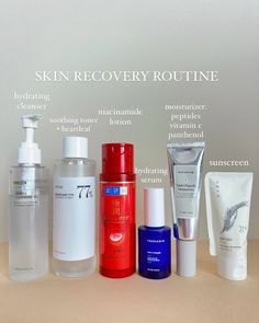 A skincare routine for whenever your skin feels damaged and needs some time to recover 🩷  This morning routine contains soothing, gentle products without any actives. Except for vitamin C. Dry Skin Care Routine, Natural Skin Care Remedies, Beauty Tips For Skin, Dry Skin Care, Skin Care Remedies