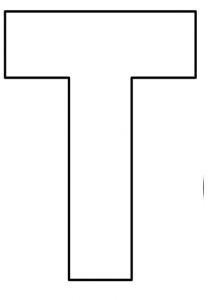 the letter t is made up of black and white letters, with one line at the bottom