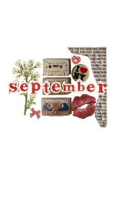 an image of the word september surrounded by various items