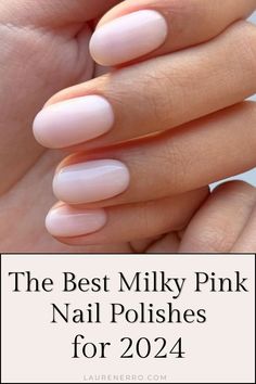 Milky pink is a fun twist on your typical pink nails. It isn’t quite opaque, but it isn’t sheer either- it’s a mixture of the two and leaves you with a beautiful natural-looking color that goes with everything and works on any skin tone. If you’re looking for the best light pink/ white polish with flawless coverage this post has lots of options for you! This post has all the nail inspiration you need for your next DIY manicure! Elegant Nail Colors Classy Simple, Milky White Nails Polish, Pink Classic Nails, Pale Pink White Nails, Pale Pink Nails Short, Light Shellac Nail Colors, Neutral Dip Nails Short, Pale Pink Gel Nails Short, Best Pale Pink Nail Polish