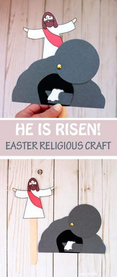 He Is Risen Craft - Easter Craft For Sunday School He Is Risen Craft, Resurrection Crafts, Easter Religious Crafts, Easter Crafts Preschool, Craft Easter, Easter Crafts For Toddlers, Easter Preschool, Sunday School Crafts For Kids