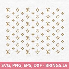 louis vuitton monogram pattern with gold foil on white paper and pink background