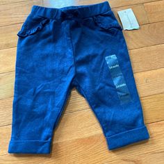 Baby Girls Pants With Ruffle Details. First Impressions, Pants Color, Kids Bottoms, Kids Shop, Color Blue, Pants, Blue