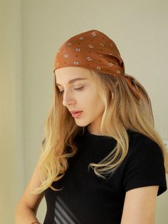 Elevate your daily looks with our Chic Element Pattern Print Silk Bandana Headscarf. Made of luxurious silk, this headscarf features a chic pattern that will add a touch of elegance to any outfit. Perfect for any occasion, it is versatile, stylish, and comfortable to wear. Elevate your style game with this must-have accessory. Color : Multicolor Style : Casual Material : Polyester Composition : 100% Polyester Element : Pattern Product Technique : Printing Length Width 34.6 34.6 Trendy Adjustable Headscarf, Trendy Brown Silk Scarf For Spring, Versatile Summer Headscarf, Trendy Brown Scarf For Spring, Trendy One Size Bandana Scarf, Brown Headscarf For Spring, Trendy Bandana Scarf, Elegant Summer Scarves With Bandana Print, Brown One Size Summer Scarves