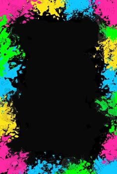 an abstract black background with multicolored paint splattered on the bottom corner