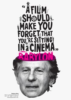 a man with a hat on top of his head that says, i film should make you forget that you're sitting in a cinema