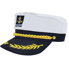 PRICES MAY VARY. 【Classic design】: Our white sailor hat, the brim is black, a golden olive branch is embroidered on each side of the brim, and a golden twisted rope is decorated in the front, wear this simple and atmospheric sailor hat, let your temperament revealed inadvertently. 【Wide application】: This exquisite sailor hat is very suitable for sailor theme parties, halloween, christmas, cosplay, family gathering,birthday parties, graduation parties, travel photos, daily wear sunshade, wear it Sailor Theme Party, Kid Halloween Party, Captain's Hat, Sailor Theme, Captain Costume, Kid Halloween, Sailor Cap, Navy Hat, Navy Cap