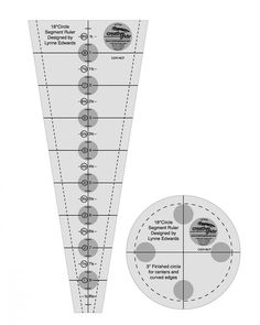 an image of a paper ruler with circles on the bottom and side, which is cut into