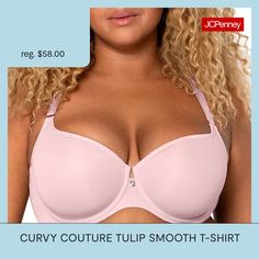 Feel confident under your clothes in Curvy Couture's women's Tulip push-up t-shirt bra. Made from a stretch woven fabric, it has a smooth underwire to shape the push-up design built to provide medium support with adjustable shoulder straps and hook-and-eye back closures. Bra Type: T-Shirt, Underwire, Push UpFeatures: Stretch Fabric, Adjustable StrapsClosure Type: Back Closure, Hook & EyeSupport: Medium SupportFiber Content: 74% Nylon, 26% Lycra SpandexFabric Description: WovenCare: Line Dry, Ha… Bra Types, T Shirt Bra, Full Figured, Push Up Bra, Feel Confident, Push Up, Shoulder Straps, Woven Fabric, Tulips