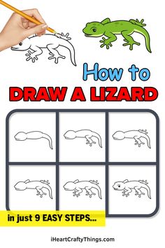 how to draw a lizard in just 9 easy steps with pictures and instructions for kids