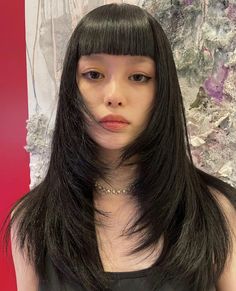 Baby Bangs Long Hair, Micro Bangs, Y2k Hairstyles, Long Hair With Bangs, Dye My Hair, Hair Inspo Color