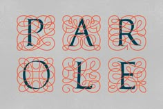 some type of lettering that is made out of orange and blue letters with the word bar o'e on them