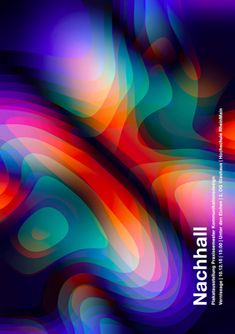 an abstract poster with colorful swirls on it