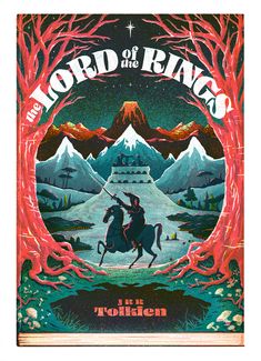 the lord of the rings book cover with an image of a man on a horse