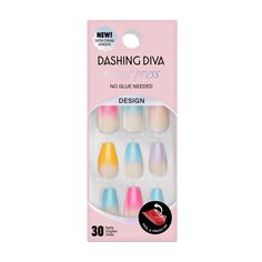 Magic Press on Nails Happy - Long Dashing Diva Magic Press on Nails Happy - Long | Assorted | Sally Beauty Ombré French, Ombre French Tips, Wide Nails, Dashing Diva, Long Press On Nails, Coffin Shape, Great Nails, Sally Beauty, Nail Art Kit