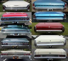 many different colors and styles of classic cars