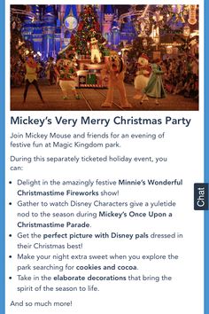 mickey's very merry christmas party flyer