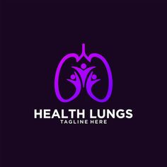 the logo for health lungs is purple and has an image of two people holding hands