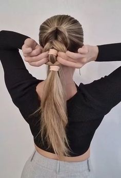 Loop Through Ponytail, Easy Long Hair Braids Simple, Plaited Ponytail Hairstyles, Easy Fun Ponytails, Easy Low Side Pony Hairstyles, Cute Things To Do With Your Ponytail, How To Dutch Braid Into Ponytail, Simple Braid Long Hair, Easy Hairstyles For Long Hair With Braid