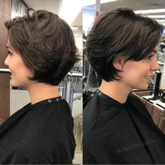 Short-to-Medium Feminine Layered Cut Thick Hair Cuts, Thick Wavy Hair, Bob Hairstyles For Thick, Short Hairstyles For Thick Hair, Best Short Haircuts, Short Bob Haircuts, Haircut For Thick Hair, Trending Hairstyles