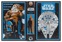 two star wars books with illustrations on them