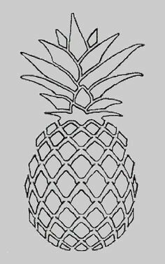 a black and white drawing of a pineapple