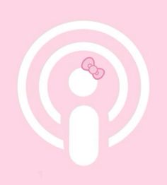 a pink background with a hello kitty symbol in the center and white circles around it