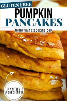 gluten free pumpkin pancakes with text overlay