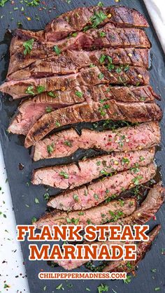 Flank Steak Marinade made with Easy Grilled Flank Steak Flank Steak Marinade, Steak Marinades, Skirt Steak Marinade, Marinade Flank Steak, Flank Steak Tacos, Marinated Skirt Steak, Skirt Steak Recipes, Steak Marinade Recipes, Marinated Flank Steak