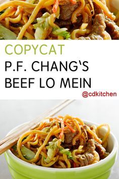 the cover of copycat's p f chang's beef lo mein