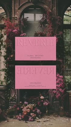 the front and back covers of an advertisement for reverrie by floret